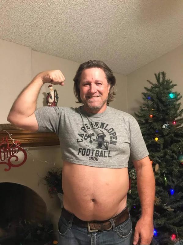 Steve Snell rocks the same shirt. Steve loves the photo because his daughter took it.